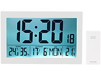 infactory Jumbo Funkuhr, Digitale Wanduhren, Wanduhr XXL, LCD Wanduhr