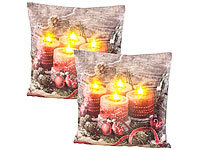 infactory Kissen mit Lichter, Deko Kissen mit LED Lichtern