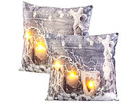 infactory Kissen mit Licht, Kissen mit LED-Licht, Weihnachtskissen LED