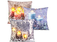 infactory LED Kissen, Beleuchtete Kissen Weihnachten, Glow-Kissen