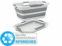 infactory Wäschekorb mit Griff, Wäschekörbe für schwere Wäsche; Bambus-Wäschekörbe Bambus-Wäschekörbe 