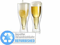 infactory Bier-Gläser, Dual-Glas für Bier, Biergläser in Flaschenoptik