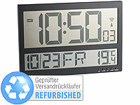 infactory Funkuhr Digital Wanduhr, LCD Wanduhr groß
