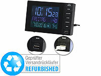infactory Wecker mit Kalender, USB Wecker, Netzteilbetriebener Wecker