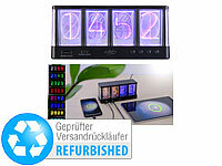 infactory LED Nixie-Uhr, Nixie LED-Röhren Uhr, Uhr mit Ladefunktion