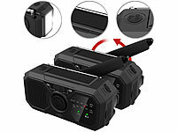 infactory Kurbelradio Solar, Dynamo Kurbelradio, Kurbelradio Powerbank; Solar- & Dynamo-Radios mit Powerbank-Funktion Solar- & Dynamo-Radios mit Powerbank-Funktion Solar- & Dynamo-Radios mit Powerbank-Funktion Solar- & Dynamo-Radios mit Powerbank-Funktion