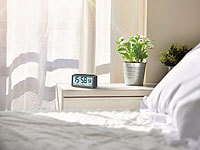 ; Funk-Wecker mit 2 Weckzeiten, USB-Ladestation und Thermometer Funk-Wecker mit 2 Weckzeiten, USB-Ladestation und Thermometer Funk-Wecker mit 2 Weckzeiten, USB-Ladestation und Thermometer Funk-Wecker mit 2 Weckzeiten, USB-Ladestation und Thermometer 