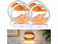 infactory Beleuchtetes Sandbild, Lampe mit Sandbild, rundes Sandbild