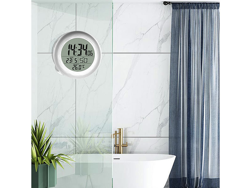 ; Digitale Badezimmer-Wanduhren mit Thermometer & Hygrometer Digitale Badezimmer-Wanduhren mit Thermometer & Hygrometer Digitale Badezimmer-Wanduhren mit Thermometer & Hygrometer Digitale Badezimmer-Wanduhren mit Thermometer & Hygrometer 