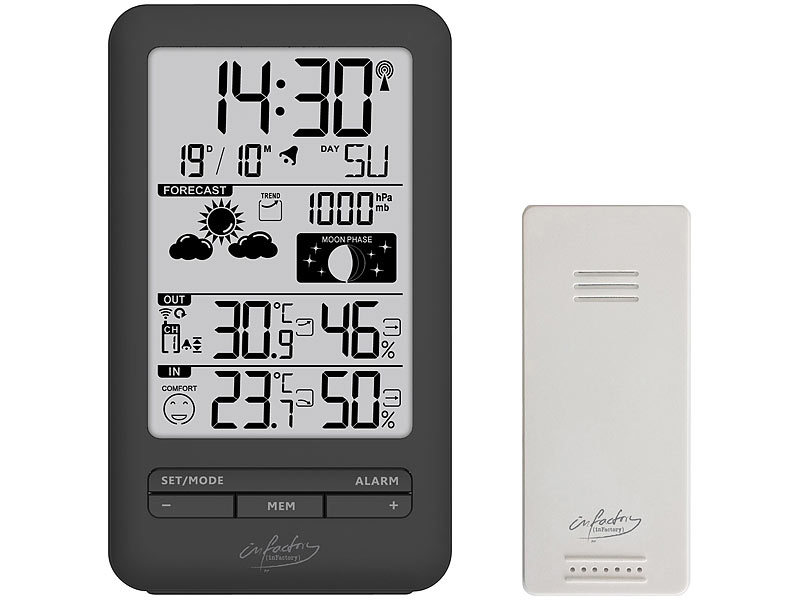 ; Funk-Wetterstationen mit Außensensor, WLAN und App, Wetterstationen mit Farb-Display, Funkuhr und Außensensor Funk-Wetterstationen mit Außensensor, WLAN und App, Wetterstationen mit Farb-Display, Funkuhr und Außensensor Funk-Wetterstationen mit Außensensor, WLAN und App, Wetterstationen mit Farb-Display, Funkuhr und Außensensor Funk-Wetterstationen mit Außensensor, WLAN und App, Wetterstationen mit Farb-Display, Funkuhr und Außensensor 