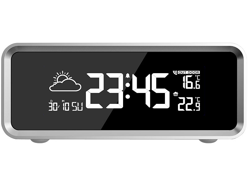 ; Funk-Wetterstationen mit Außensensor, WLAN und App, Wetterstationen mit Farb-Display, Funkuhr und Außensensor 