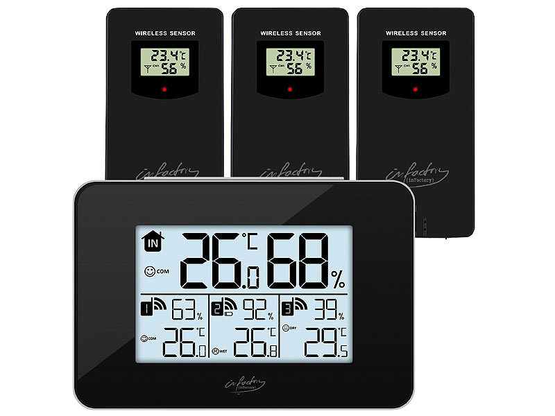 ; Funk-Wetterstationen mit Außensensor, WLAN und App, Wetterstationen mit Farb-Display, Funkuhr und Außensensor Funk-Wetterstationen mit Außensensor, WLAN und App, Wetterstationen mit Farb-Display, Funkuhr und Außensensor Funk-Wetterstationen mit Außensensor, WLAN und App, Wetterstationen mit Farb-Display, Funkuhr und Außensensor Funk-Wetterstationen mit Außensensor, WLAN und App, Wetterstationen mit Farb-Display, Funkuhr und Außensensor 