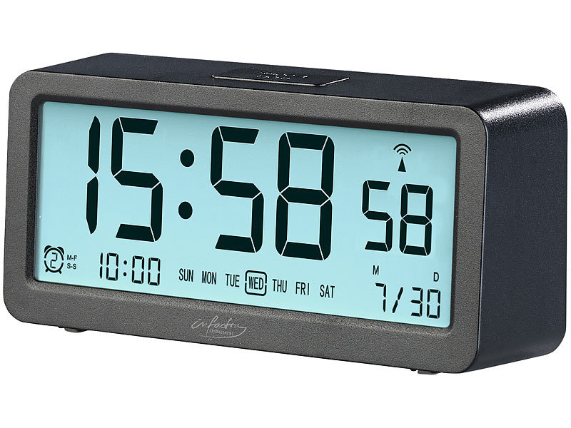 ; Funk-Wecker mit 2 Weckzeiten, USB-Ladestation und Thermometer Funk-Wecker mit 2 Weckzeiten, USB-Ladestation und Thermometer Funk-Wecker mit 2 Weckzeiten, USB-Ladestation und Thermometer Funk-Wecker mit 2 Weckzeiten, USB-Ladestation und Thermometer 