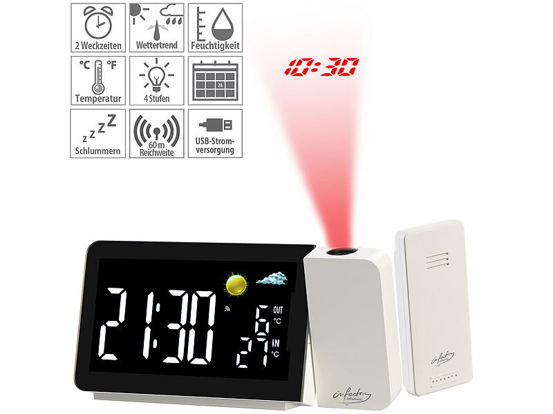 ; Funk-Wetterstationen mit Außensensor, WLAN und App, Wetterstationen mit Farb-Display, Funkuhr und Außensensor 