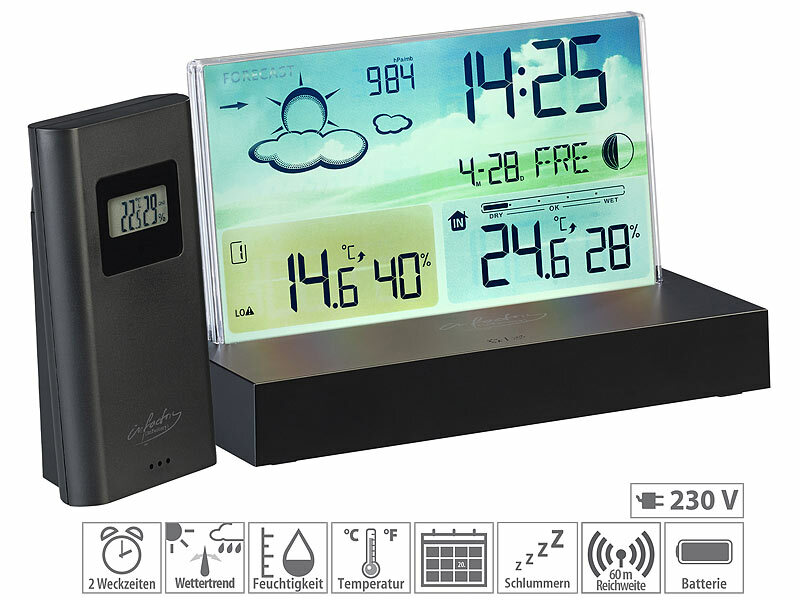 ; Funk-Wetterstationen mit Außensensor, WLAN und App Funk-Wetterstationen mit Außensensor, WLAN und App Funk-Wetterstationen mit Außensensor, WLAN und App Funk-Wetterstationen mit Außensensor, WLAN und App 