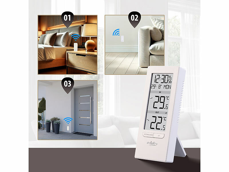 ; Funk-Wetterstationen mit Außensensor, WLAN und App, Wetterstationen mit Farb-Display, Funkuhr und Außensensor Funk-Wetterstationen mit Außensensor, WLAN und App, Wetterstationen mit Farb-Display, Funkuhr und Außensensor Funk-Wetterstationen mit Außensensor, WLAN und App, Wetterstationen mit Farb-Display, Funkuhr und Außensensor 
