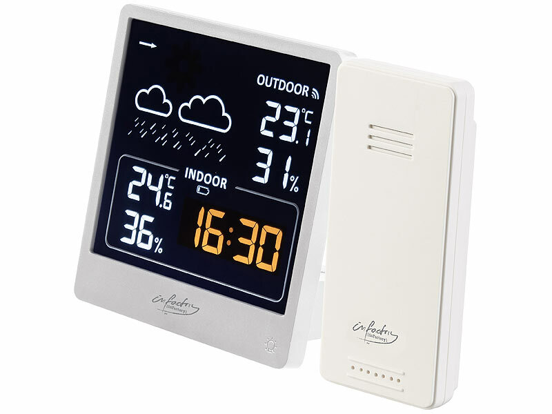 ; Funk-Wetterstationen mit Außensensor, WLAN und App, Wetterstationen mit Farb-Display, Funkuhr und Außensensor Funk-Wetterstationen mit Außensensor, WLAN und App, Wetterstationen mit Farb-Display, Funkuhr und Außensensor Funk-Wetterstationen mit Außensensor, WLAN und App, Wetterstationen mit Farb-Display, Funkuhr und Außensensor 
