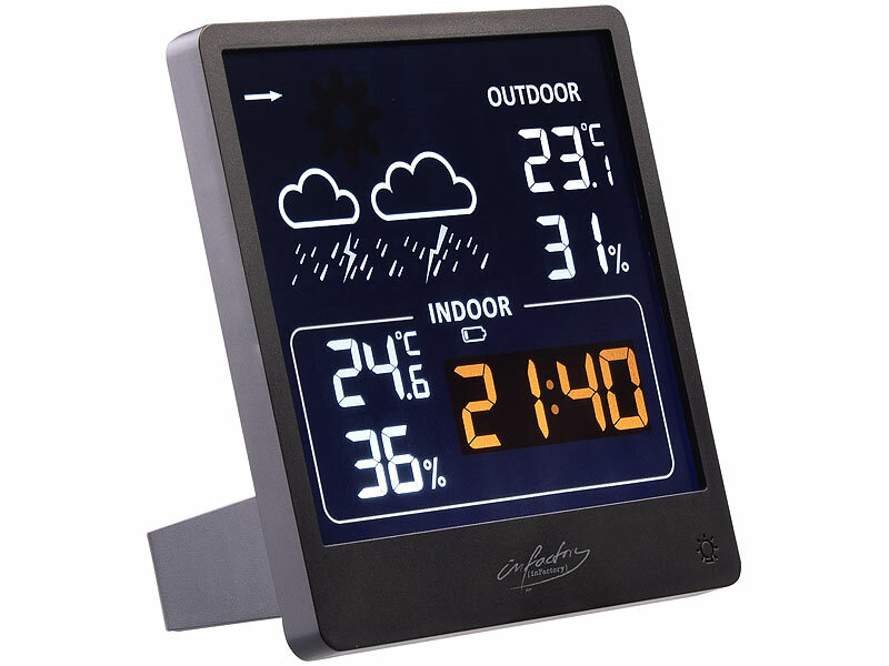 ; Funk-Wetterstationen mit Außensensor, WLAN und App, Wetterstationen mit Farb-Display, Funkuhr und Außensensor Funk-Wetterstationen mit Außensensor, WLAN und App, Wetterstationen mit Farb-Display, Funkuhr und Außensensor Funk-Wetterstationen mit Außensensor, WLAN und App, Wetterstationen mit Farb-Display, Funkuhr und Außensensor 