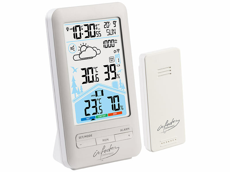 ; Funk-Wetterstationen mit Außensensor, WLAN und App, Wetterstationen mit Farb-Display, Funkuhr und Außensensor Funk-Wetterstationen mit Außensensor, WLAN und App, Wetterstationen mit Farb-Display, Funkuhr und Außensensor Funk-Wetterstationen mit Außensensor, WLAN und App, Wetterstationen mit Farb-Display, Funkuhr und Außensensor 