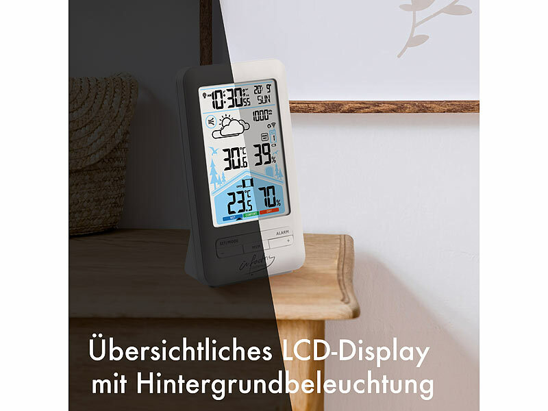 ; Funk-Wetterstationen mit Außensensor, WLAN und App, Wetterstationen mit Farb-Display, Funkuhr und Außensensor Funk-Wetterstationen mit Außensensor, WLAN und App, Wetterstationen mit Farb-Display, Funkuhr und Außensensor Funk-Wetterstationen mit Außensensor, WLAN und App, Wetterstationen mit Farb-Display, Funkuhr und Außensensor 