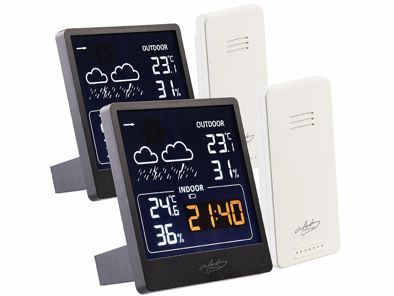 ; Funk-Wetterstationen mit Außensensor, WLAN und App, Wetterstationen mit Farb-Display, Funkuhr und Außensensor Funk-Wetterstationen mit Außensensor, WLAN und App, Wetterstationen mit Farb-Display, Funkuhr und Außensensor Funk-Wetterstationen mit Außensensor, WLAN und App, Wetterstationen mit Farb-Display, Funkuhr und Außensensor 