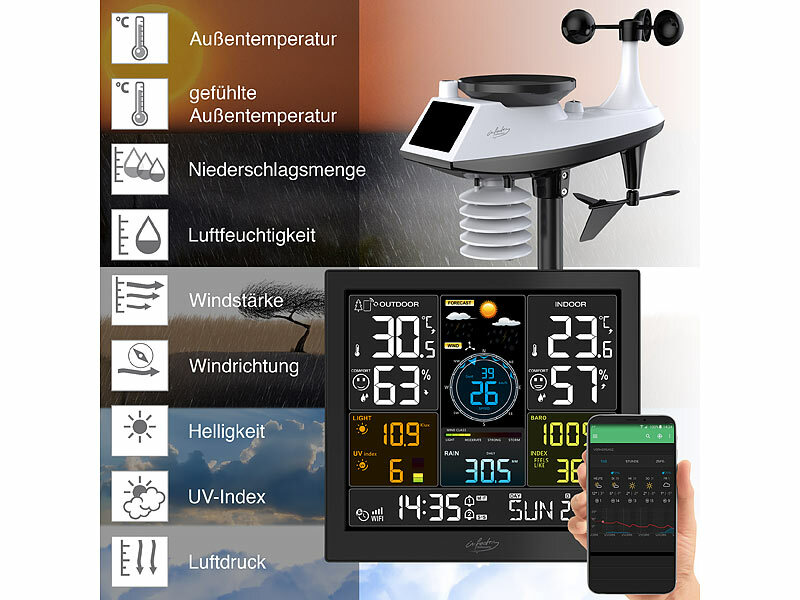 ; Wetterstationen mit Farb-Display, Funkuhr und Außensensor, Funk-Wetterstationen mit Außensensor, WLAN und App Wetterstationen mit Farb-Display, Funkuhr und Außensensor, Funk-Wetterstationen mit Außensensor, WLAN und App Wetterstationen mit Farb-Display, Funkuhr und Außensensor, Funk-Wetterstationen mit Außensensor, WLAN und App 